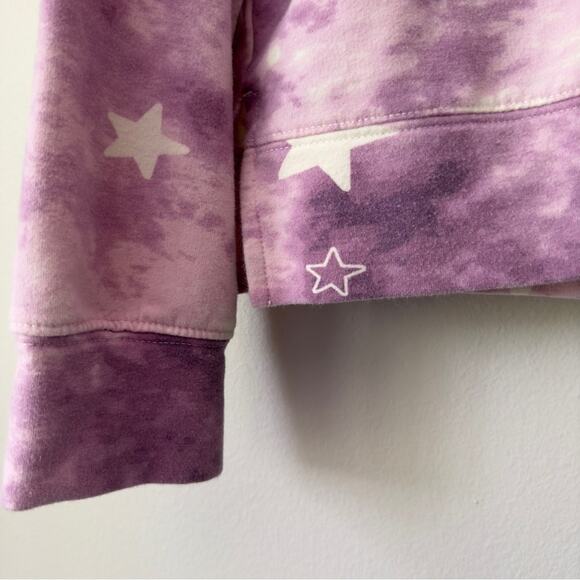 Wildfox Star Print Sweatshirt Crew Neck Long Sleeve Slit Hem Casual Stretch EUC - Picture 4 of 10